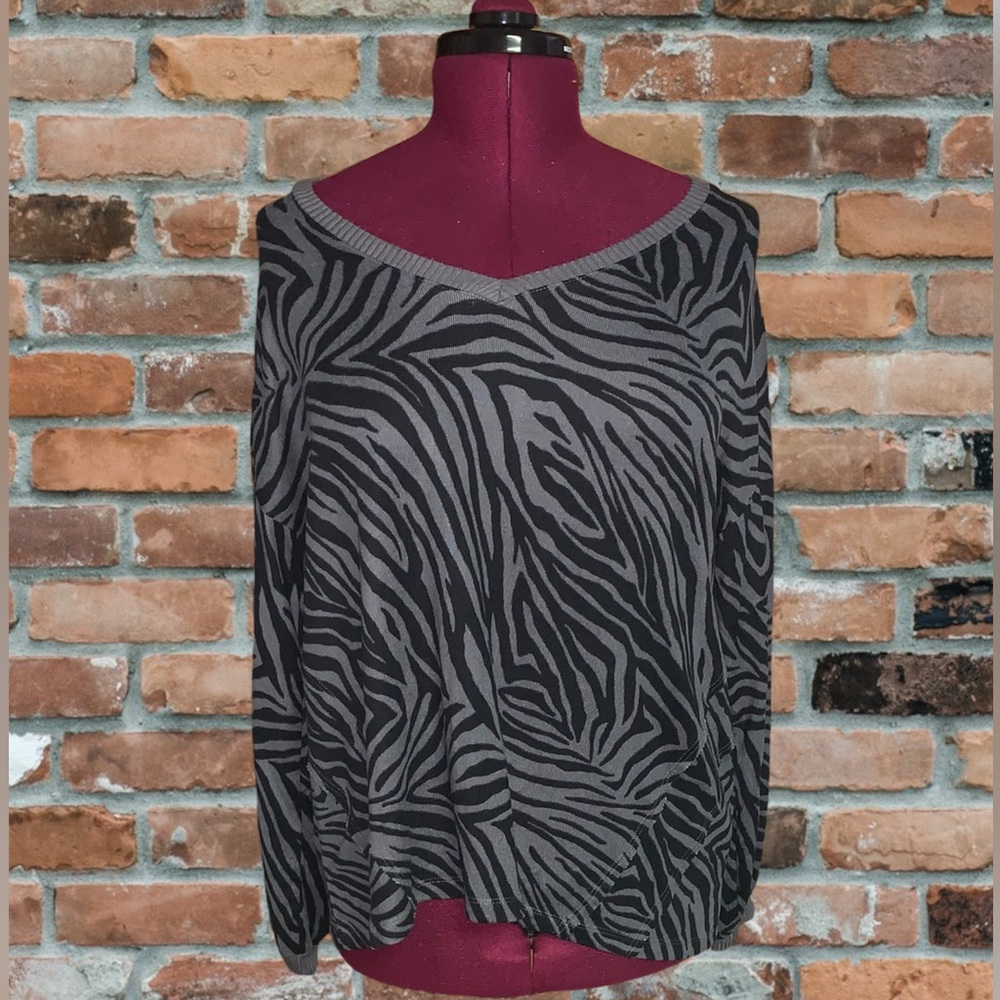 C & C California Gray Zebra Print Super Soft Long… - image 1